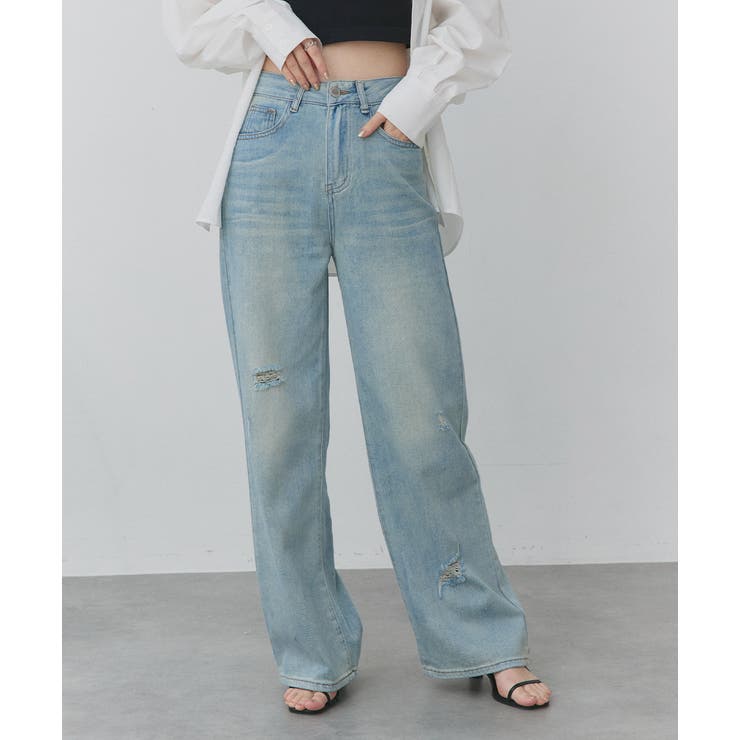 ライトカラーダメージデニムパンツ | ad thie | 詳細画像22 