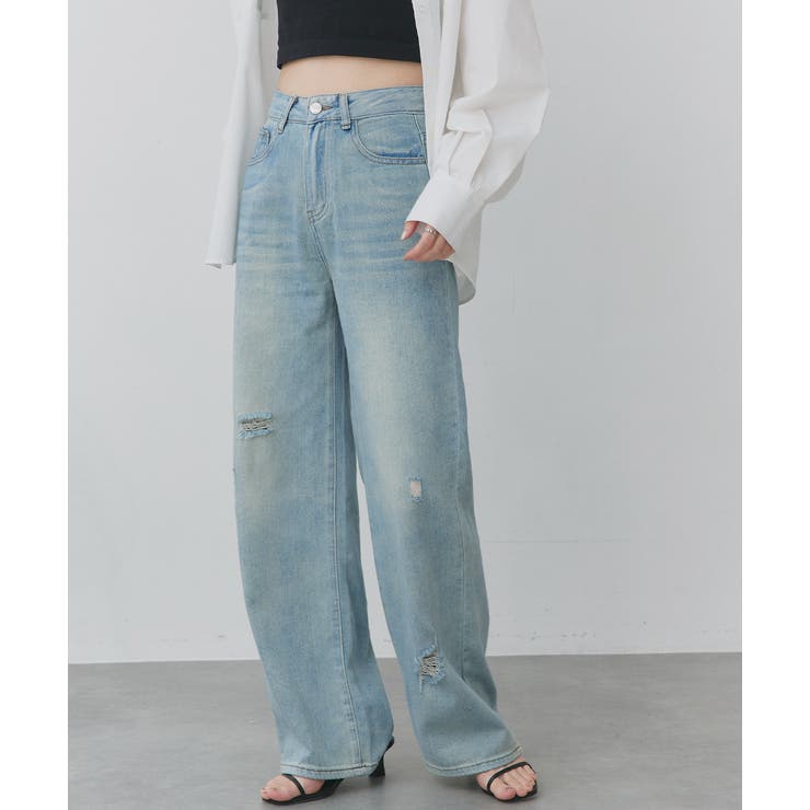 ライトカラーダメージデニムパンツ | ad thie | 詳細画像23 