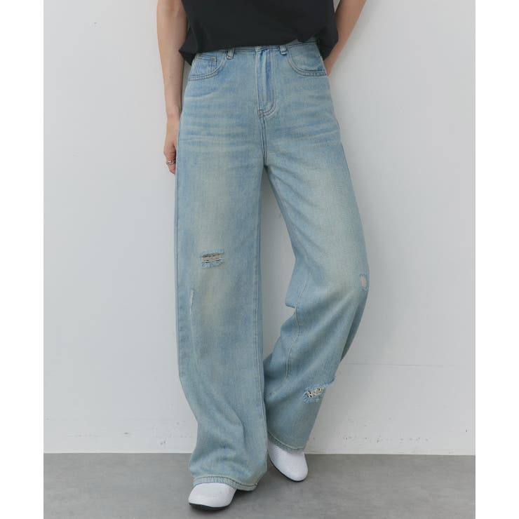 ライトカラーダメージデニムパンツ | ad thie | 詳細画像29 