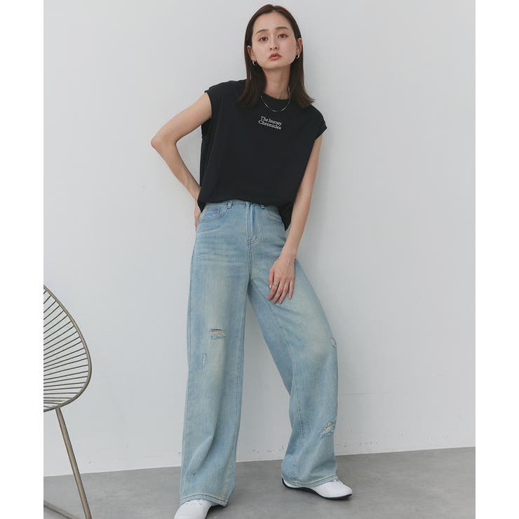 ライトカラーダメージデニムパンツ | ad thie | 詳細画像30 