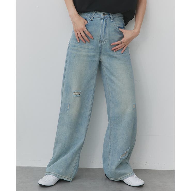 ライトカラーダメージデニムパンツ | ad thie | 詳細画像31 