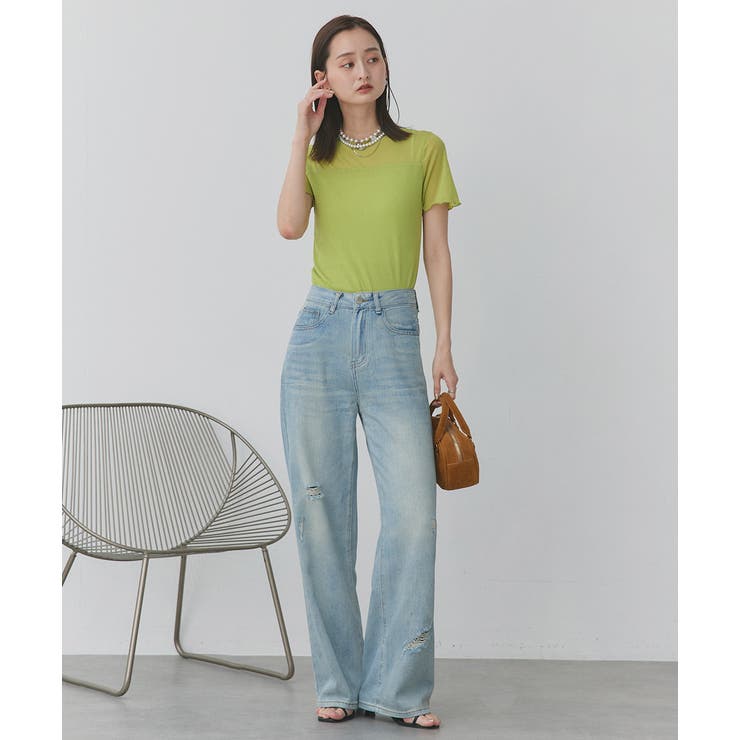 ライトカラーダメージデニムパンツ | ad thie | 詳細画像32 