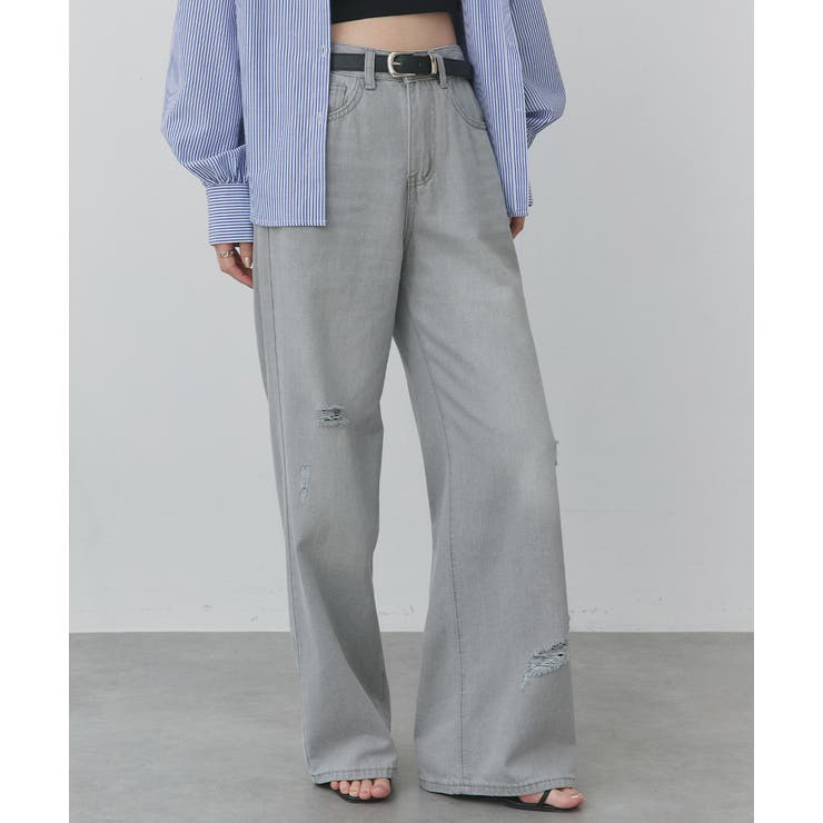 ライトカラーダメージデニムパンツ | ad thie | 詳細画像7 