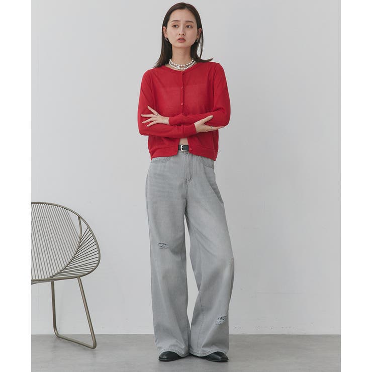 ライトカラーダメージデニムパンツ | ad thie | 詳細画像8 