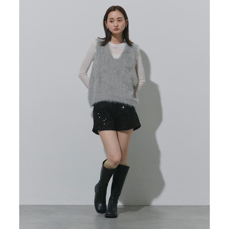 スパンコールフラワーショートパンツ | ad thie | 詳細画像11 