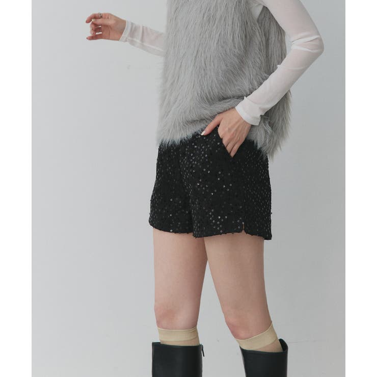 スパンコールフラワーショートパンツ | ad thie | 詳細画像14 