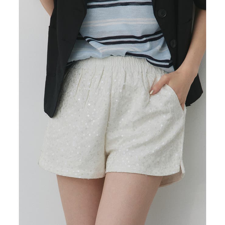 スパンコールフラワーショートパンツ | ad thie | 詳細画像23 