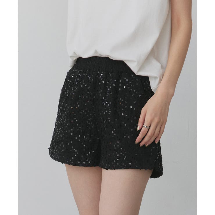 スパンコールフラワーショートパンツ | ad thie | 詳細画像4 
