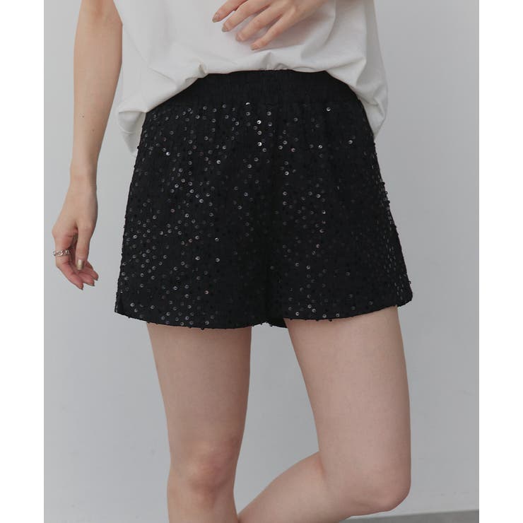 スパンコールフラワーショートパンツ | ad thie | 詳細画像5 