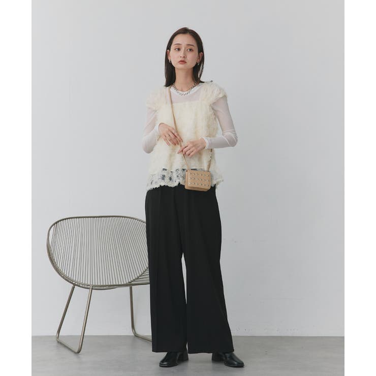coel コエル　フラワーモチーフチュールトップス フラワーチュールトップス【BLACK】 – ELLIE