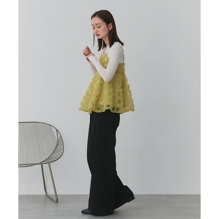 フラワーモチーフ チュールキャミソール | ad thie | 詳細画像16 