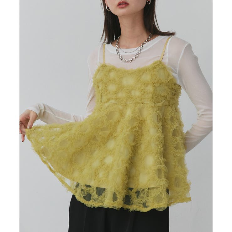 coel コエル　フラワーモチーフチュールトップス coel コエル フラワーモチーフチュールトップス coel コエル フラワー