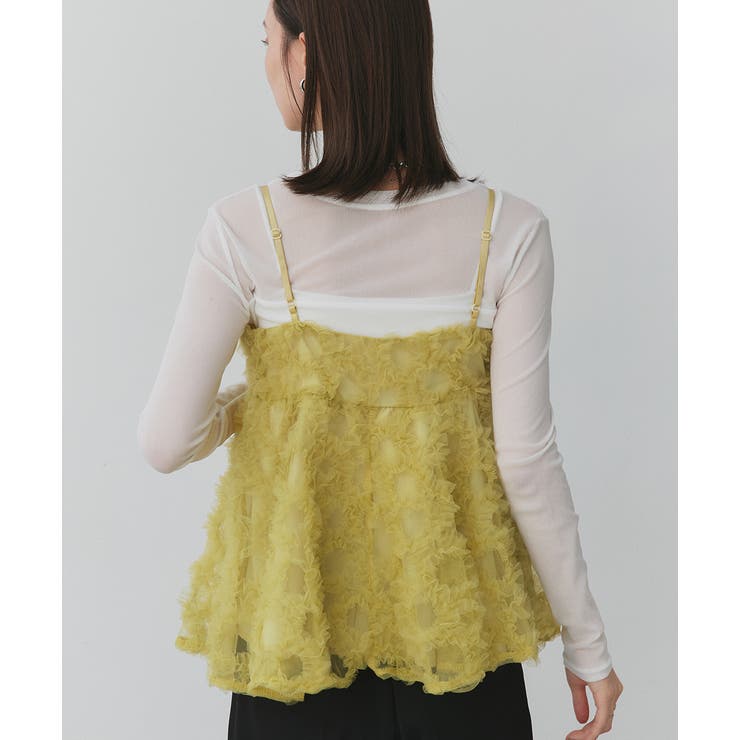 フラワーモチーフ チュールキャミソール | ad thie | 詳細画像21 