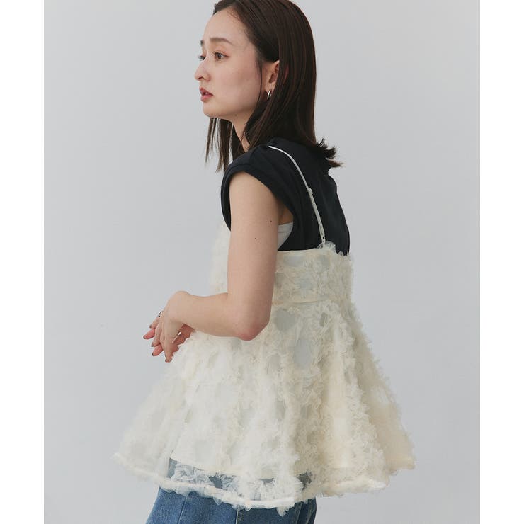 フラワーモチーフ チュールキャミソール | ad thie | 詳細画像5 