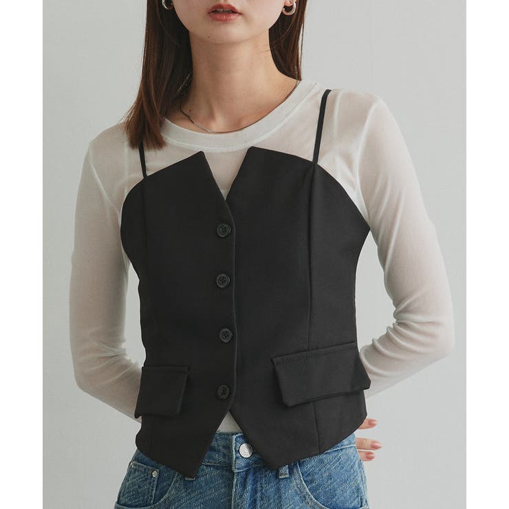 フロントボタンデザインキャミソールビスチェ | ad thie | 詳細画像11 