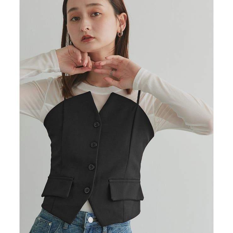 フロントボタンデザインキャミソールビスチェ | ad thie | 詳細画像12 