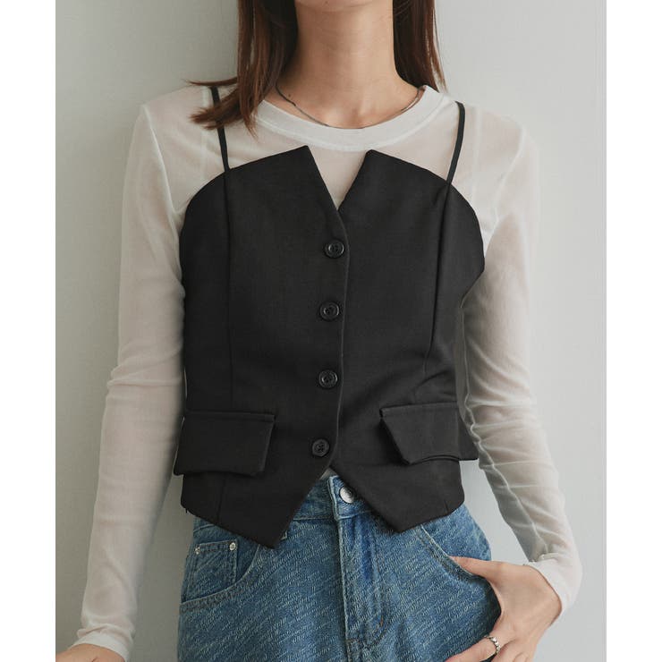 フロントボタンデザインキャミソールビスチェ | ad thie | 詳細画像13 