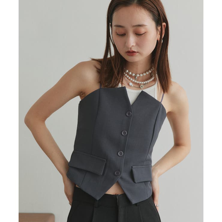 フロントボタンデザインキャミソールビスチェ | ad thie | 詳細画像33 