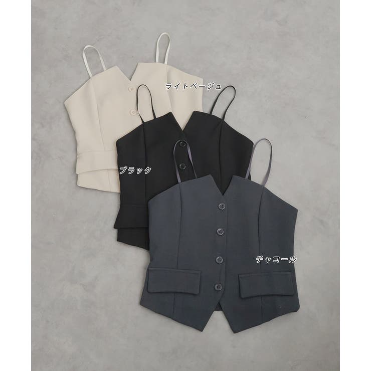 フロントボタンデザインキャミソールビスチェ | ad thie | 詳細画像43 