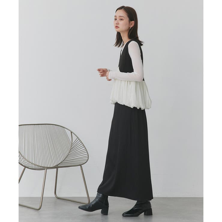 バルーンヘムノースリーブペプラムブラウス | ad thie | 詳細画像17 