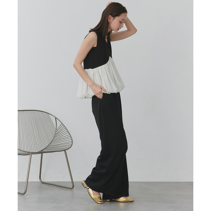 バルーンヘムノースリーブペプラムブラウス | ad thie | 詳細画像4 