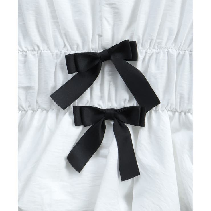 リボンデザインノースリーブペプラムブラウス | ad thie | 詳細画像27 