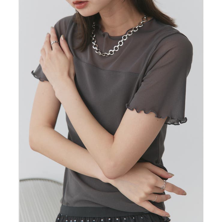チャコール | ハーフスリーブメローシアートップス | ad thie