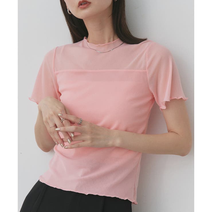 ピンク | ハーフスリーブメローシアートップス | ad thie