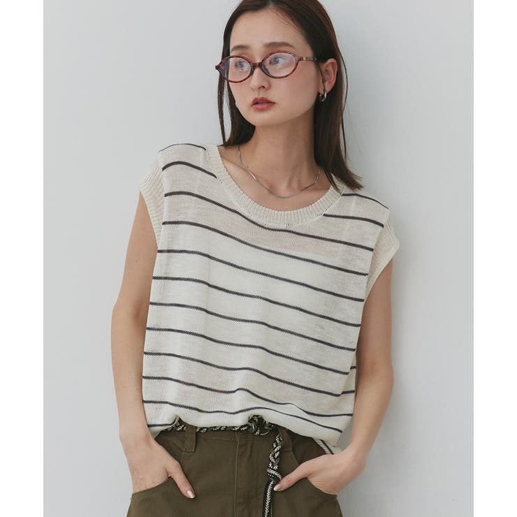 フェイクカーディガン付き ノースリーブニット | ad thie | 詳細画像15 