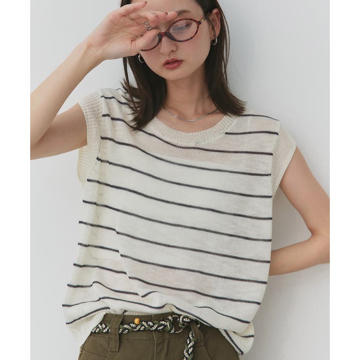 フェイクカーディガン付き ノースリーブニット | ad thie | 詳細画像16 