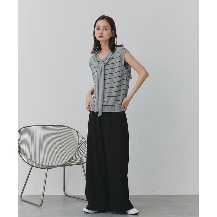 フェイクカーディガン付き ノースリーブニット | ad thie | 詳細画像18 