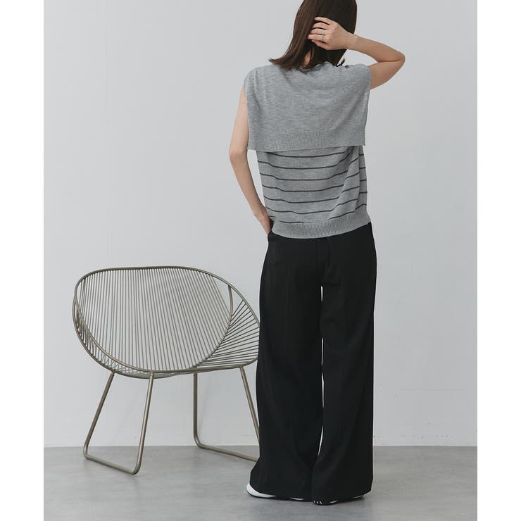 フェイクカーディガン付き ノースリーブニット | ad thie | 詳細画像19 