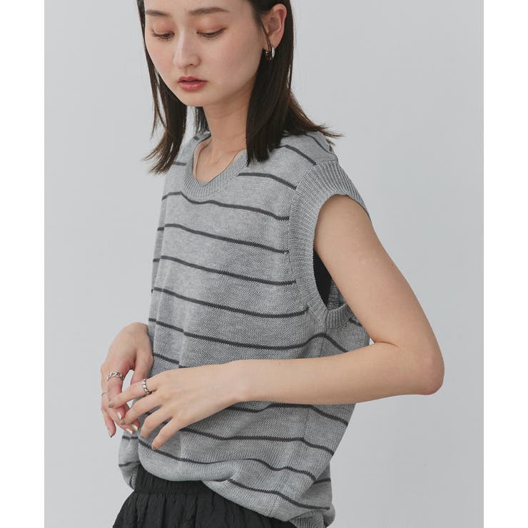 フェイクカーディガン付き ノースリーブニット | ad thie | 詳細画像27 