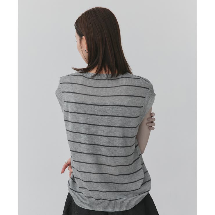 フェイクカーディガン付き ノースリーブニット | ad thie | 詳細画像28 