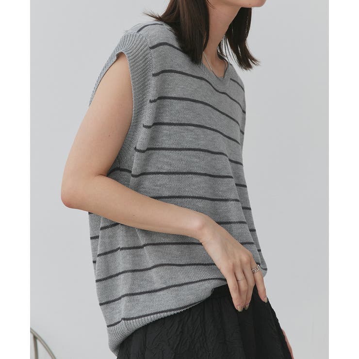 フェイクカーディガン付き ノースリーブニット | ad thie | 詳細画像29 