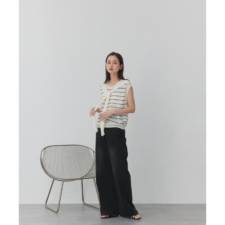 フェイクカーディガン付き ノースリーブニット | ad thie | 詳細画像3 