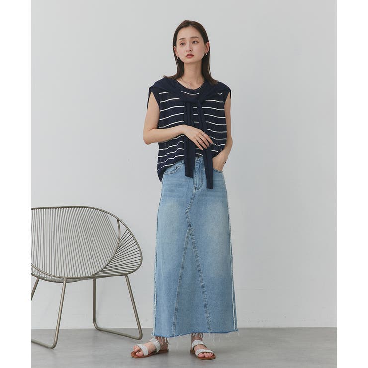 フェイクカーディガン付き ノースリーブニット | ad thie | 詳細画像30 