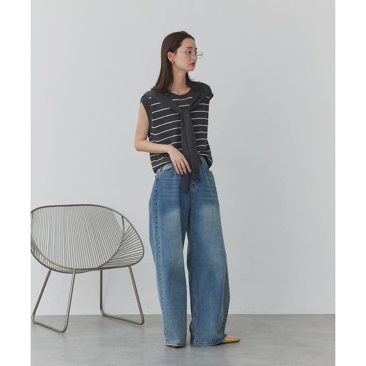 フェイクカーディガン付き ノースリーブニット | ad thie | 詳細画像47 