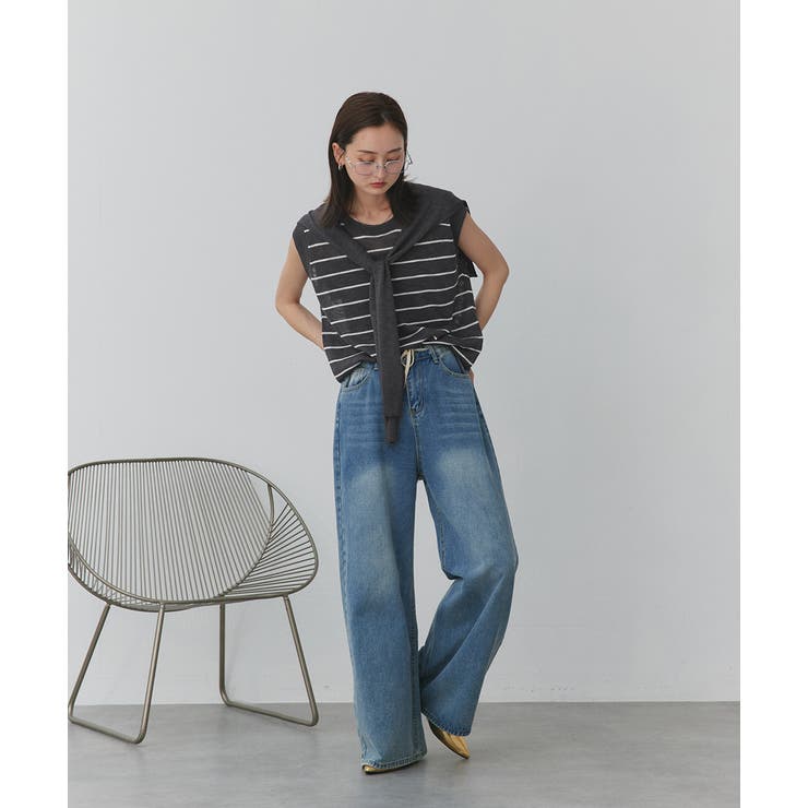 フェイクカーディガン付き ノースリーブニット | ad thie | 詳細画像49 