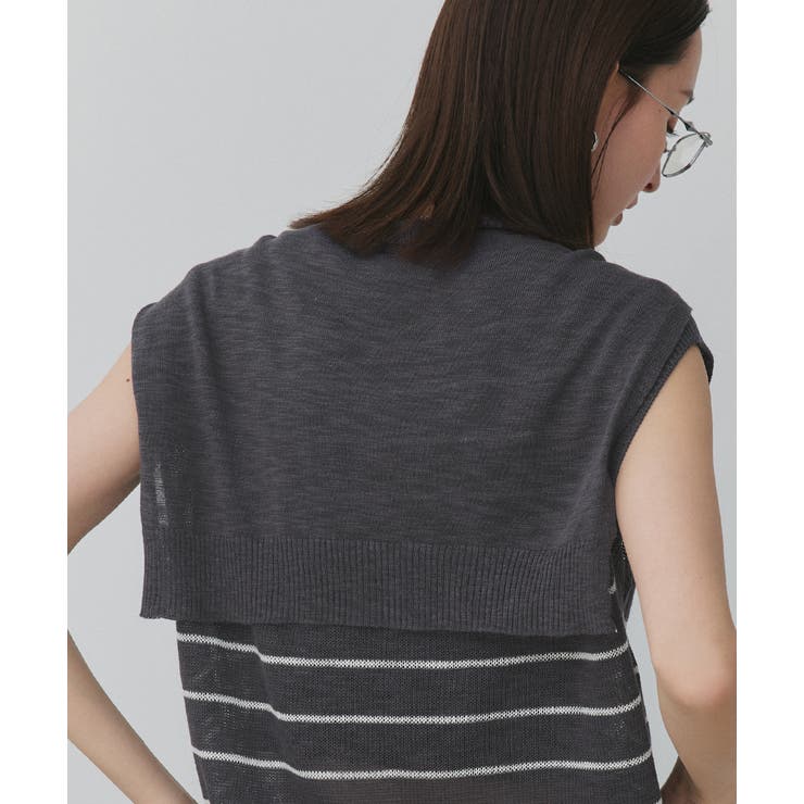 フェイクカーディガン付き ノースリーブニット | ad thie | 詳細画像52 