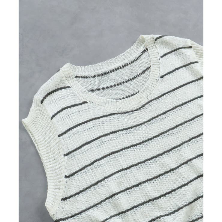 フェイクカーディガン付き ノースリーブニット | ad thie | 詳細画像57 