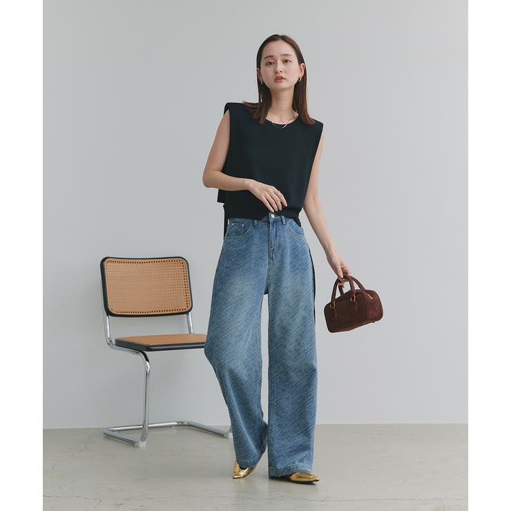 ショート丈リボンノースリーブニット | ad thie | 詳細画像12 