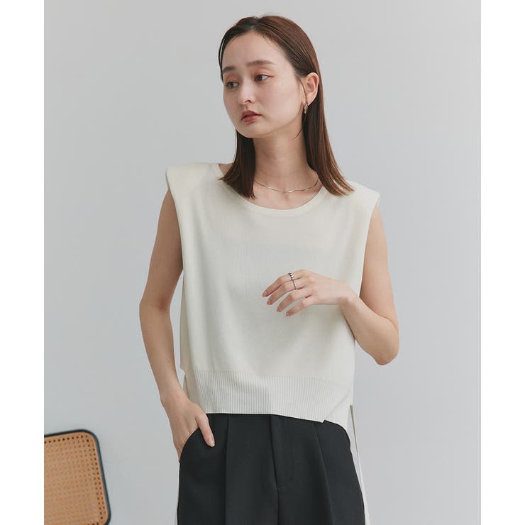 ショート丈リボンノースリーブニット | ad thie | 詳細画像21 