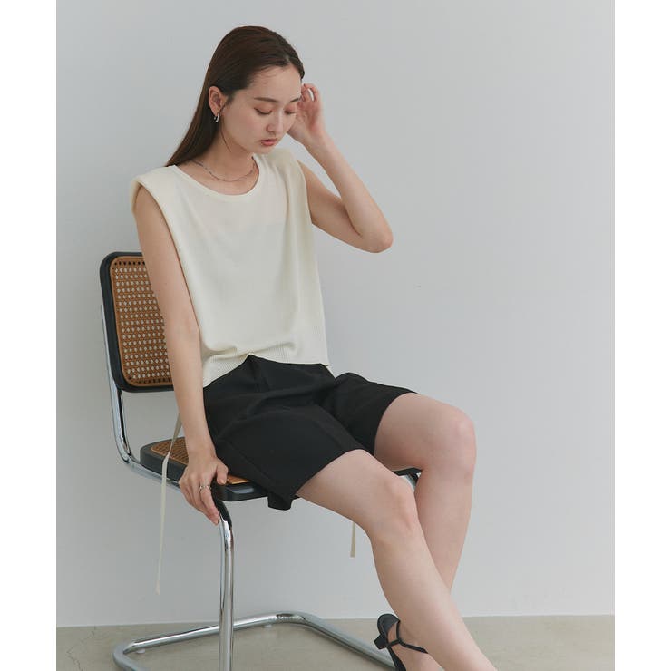 ショート丈リボンノースリーブニット | ad thie | 詳細画像24 