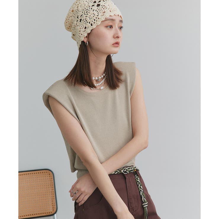 ショート丈リボンノースリーブニット | ad thie | 詳細画像33 