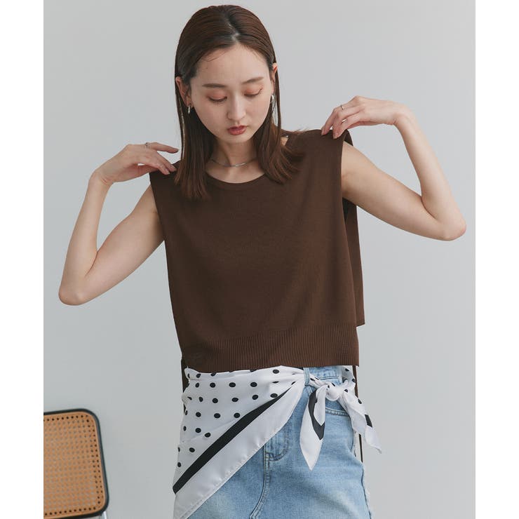 ショート丈リボンノースリーブニット | ad thie | 詳細画像44 