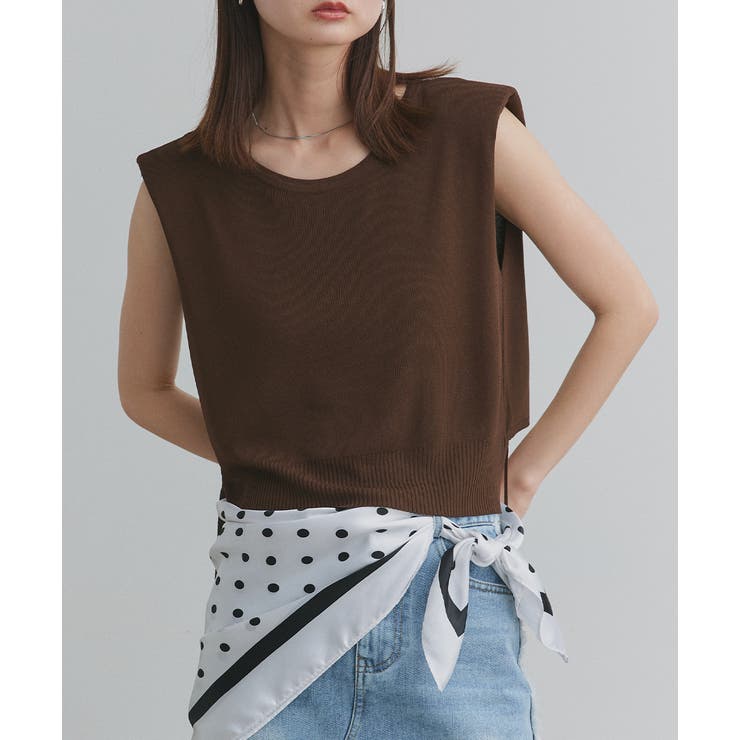 ショート丈リボンノースリーブニット | ad thie | 詳細画像46 