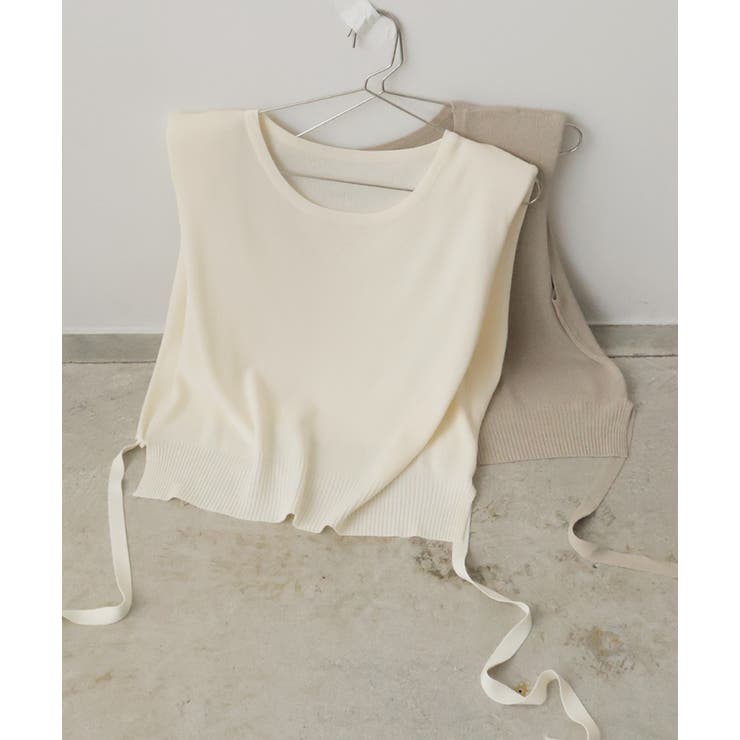 ショート丈リボンノースリーブニット | ad thie | 詳細画像54 