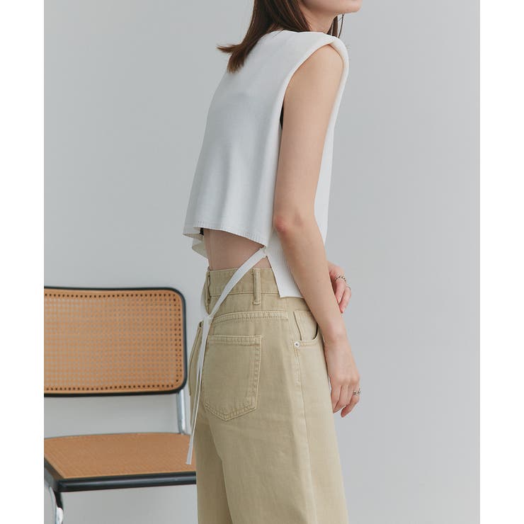 ショート丈リボンノースリーブニット | ad thie | 詳細画像7 