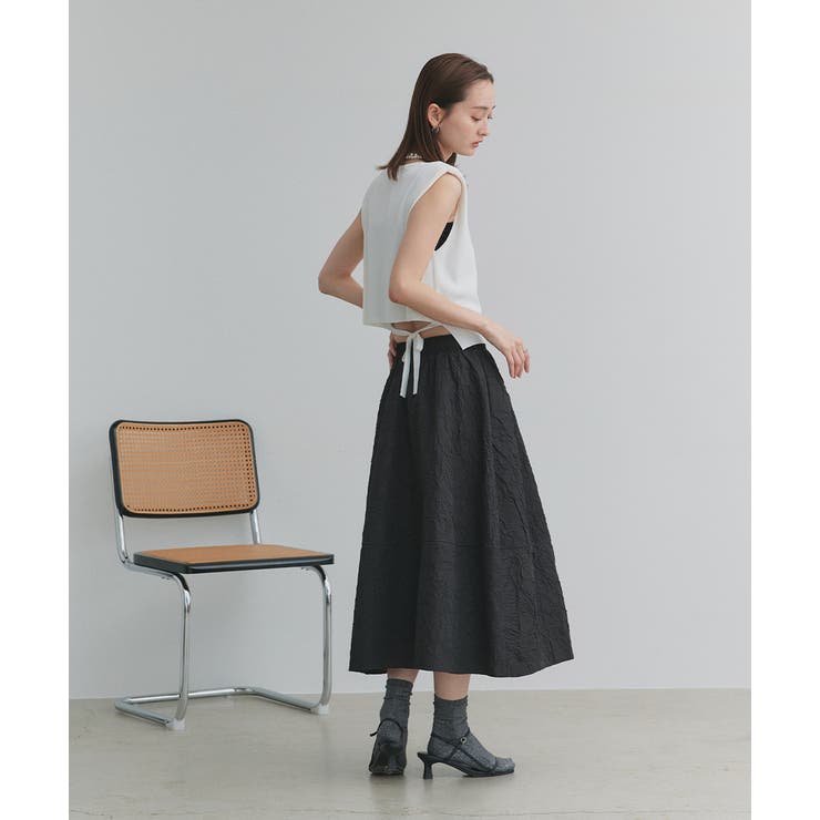 ショート丈リボンノースリーブニット | ad thie | 詳細画像9 